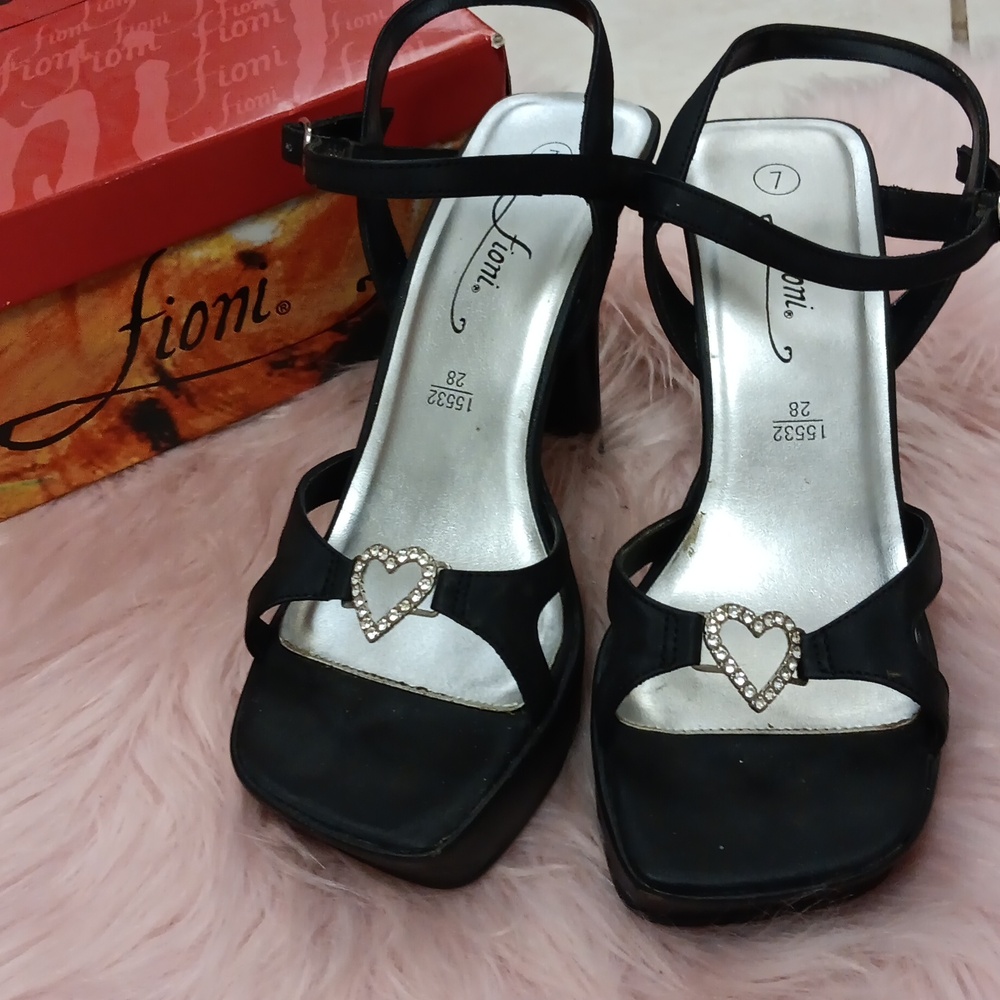 PRE-LOVED FIONI RHINESTONE PLATFORM SANDALS-7M